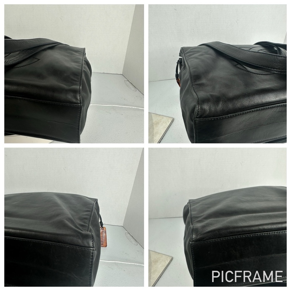 CHANEL CC Black Lambskin Leather Shoulder Shopper Bag Tote with top Zipper - Picture 7 of 13